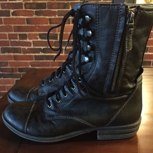 Women's Black Combat Booties